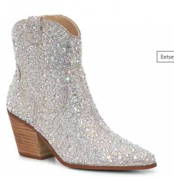 Betsey johnson emory rhinestone western boot